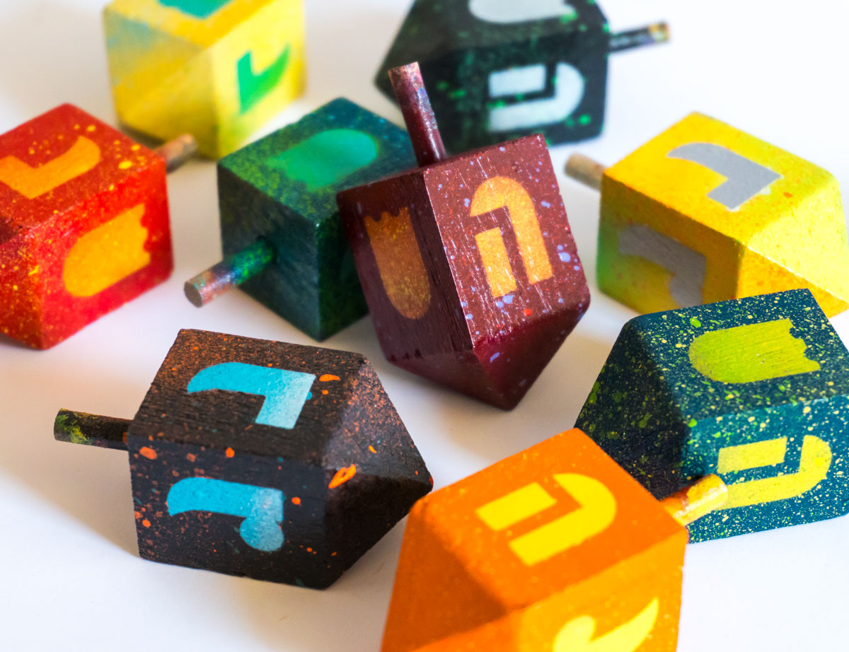 Spray paint dreidels