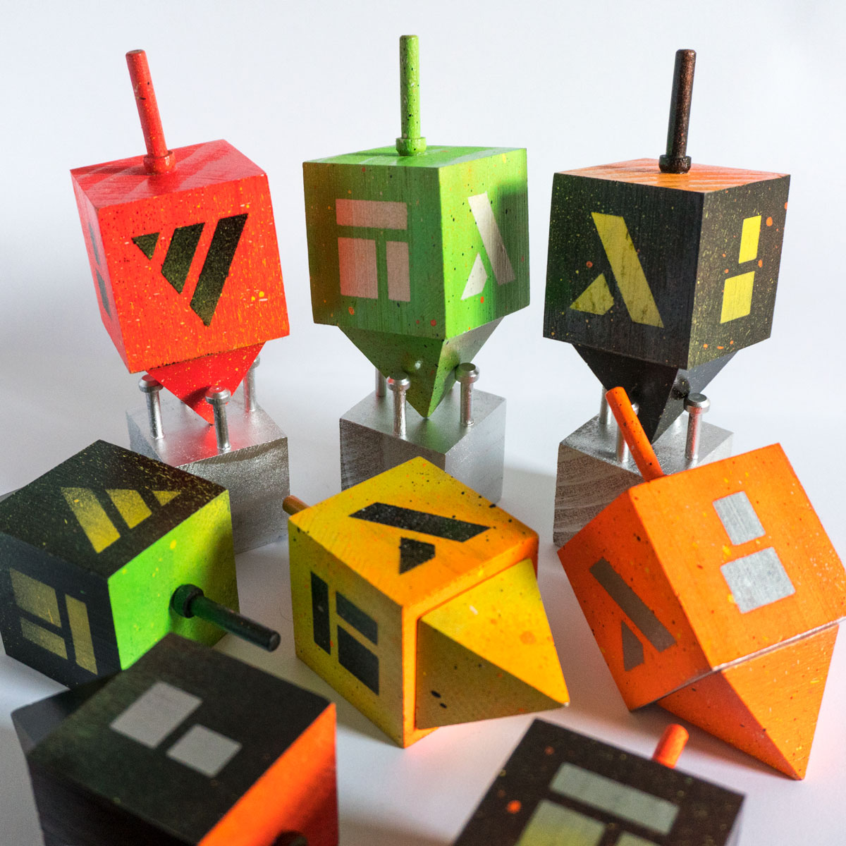 Spray paint dreidels